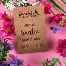 Load image into Gallery viewer, Forever My Auntie Always My Friend Heart Earrings-The Persnickety Co
