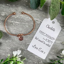 Load image into Gallery viewer, Knot Bangle With Initial Charm Friendship Is A Knot-2-The Persnickety Co