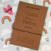 Load image into Gallery viewer, Cousins Like You Are Precious And Few - Wish Bracelet-8-The Persnickety Co
