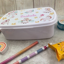 Load image into Gallery viewer, Personalised Unicorn Lunchbox - White
