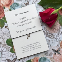 Load image into Gallery viewer, Bridesmaid Proposal - The Key To My Perfect Day... Wish Bracelet-6-The Persnickety Co