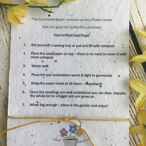 Nursery Teacher Wish Bracelet on Plantable Seed Card