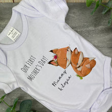 Load image into Gallery viewer, Personalised First Mothers Day Fox Baby Vest and Bib-The Persnickety Co