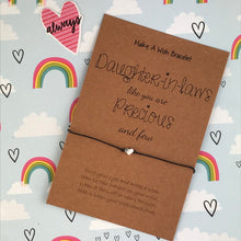 Load image into Gallery viewer, Daughter In Laws Like You Are Precious and Few - Wish Bracelet-4-The Persnickety Co