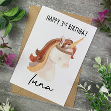 Load image into Gallery viewer, Boho Unicorn Birthday Card