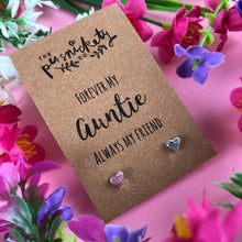 Load image into Gallery viewer, Forever My Auntie Always My Friend Heart Earrings-7-The Persnickety Co