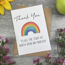 Load image into Gallery viewer, Personalised 'Thank You To All The Staff' Card