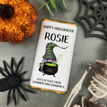 Load image into Gallery viewer, Cauldron Happy Halloween - Personalised Chocolate Bar