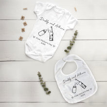 Load image into Gallery viewer, Beer &amp; Bottle First Father&#39;s Day Bib and Vest-The Persnickety Co
