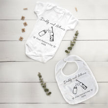Load image into Gallery viewer, Beer & Bottle First Father's Day Bib and Vest-The Persnickety Co