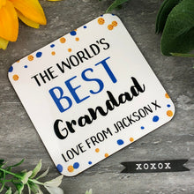 Load image into Gallery viewer, World's Best Grandad Personalised Coaster