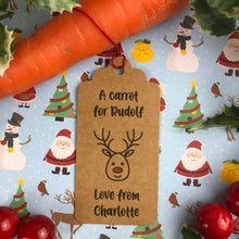 Load image into Gallery viewer, Personalised Rudolph's Carrot Tag-The Persnickety Co