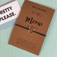Load image into Gallery viewer, The Time is Meow Cat Wish Bracelet-2-The Persnickety Co