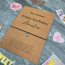 Load image into Gallery viewer, Personalised Happy Birthday Wish Bracelet With Initial Charm-7-The Persnickety Co