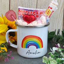 Load image into Gallery viewer, Enamel Mug - Rainbow The Greater The Storm