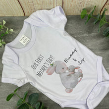 Load image into Gallery viewer, Personalised First Mothers Day Rabbit Baby Vest and Bib