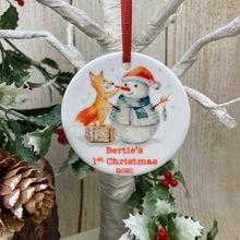 Load image into Gallery viewer, Snowman 1st Christmas Hanging Decoration