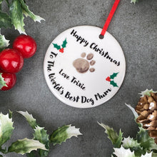 Load image into Gallery viewer, Personalised Happy Christmas World&#39;s Best Dog Mum - Hanging Decoration-6-The Persnickety Co
