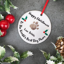 Load image into Gallery viewer, Personalised Happy Christmas World's Best Dog Mum - Hanging Decoration-6-The Persnickety Co