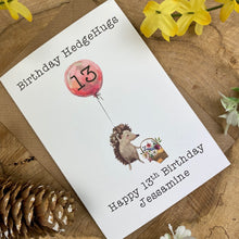 Load image into Gallery viewer, Birthday Hedgehugs - Personalised Card-2-The Persnickety Co