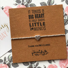 Load image into Gallery viewer, Beaded Charm Bracelet - It Takes A Big Heart To Help Shape Little Minds-9-The Persnickety Co
