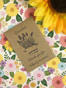 Grandma Thank You For Helping Me Grow Mini Kraft Envelope with Wildflower Seeds-9-The Persnickety Co