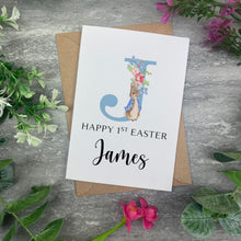 Load image into Gallery viewer, Personalised Rabbit 1st Easter Initial Card