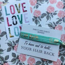 Load image into Gallery viewer, Hen Party Wristband / Hair Tie - Bride Tribe / Team Bride - Can Be Personalised With Any Name + FREE wristband, Hen Party,