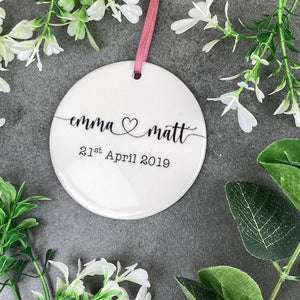 Personalised Couples Wedding Hanging Decoration-2-The Persnickety Co