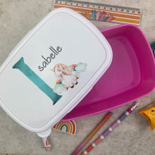 Load image into Gallery viewer, Personalised Initial Dinosaur Lunch Box - Blue