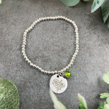 Load image into Gallery viewer, Birth Flower & Birthstone Beaded Bracelet