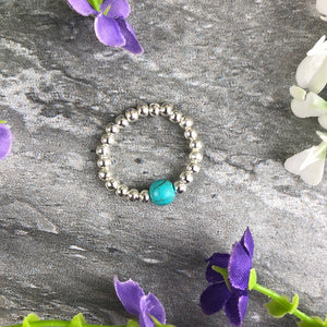 A Little Wish For Healing - Turquoise Stretch Ring-3-The Persnickety Co
