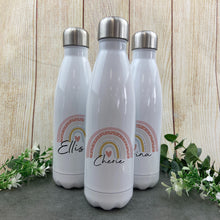 Load image into Gallery viewer, Personalised Water Bottle With Pastel Rainbow