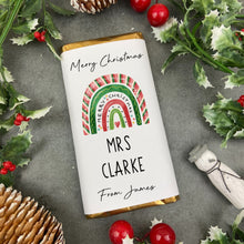 Load image into Gallery viewer, Merry Christmas - Personalised Rainbow Chocolate Bar