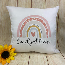 Load image into Gallery viewer, Personalised Pastel Rainbow Cushion