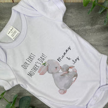 Load image into Gallery viewer, Personalised First Mothers Day Rabbit Baby Vest and Bib