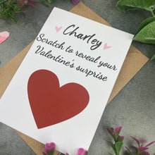 Load image into Gallery viewer, Personalised Love Heart Surprise Scratch Card