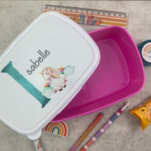 Load image into Gallery viewer, Personalised Initial Dinosaur Lunch Box - Blue