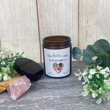 Load image into Gallery viewer, Personalised Photo Candle - This Auntie Is Loved By