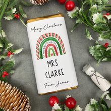 Load image into Gallery viewer, Merry Christmas - Personalised Rainbow Chocolate Bar