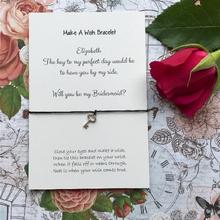 Load image into Gallery viewer, Bridesmaid Proposal - The Key To My Perfect Day... Wish Bracelet-7-The Persnickety Co
