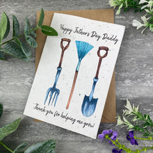 Load image into Gallery viewer, Thank You For Helping Me Grow Plantable Father's Day Card