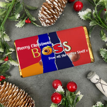 Load image into Gallery viewer, Merry Christmas Boss Novelty Personalised Chocolate Bar