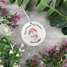 Load image into Gallery viewer, Merry Christmas - Personalised Cute Snowman Hanging Decoration