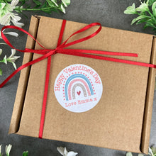 Load image into Gallery viewer, 24 Rainbow Valentine Stickers