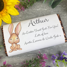 Load image into Gallery viewer, Easter Rabbit Personalised Chocolate Bar
