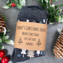 Load image into Gallery viewer, Personalised Fox Woodland Christmas Socks-The Persnickety Co
