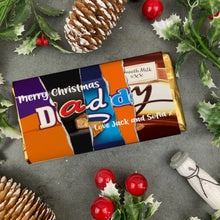Load image into Gallery viewer, Merry Christmas Daddy Novelty Personalised Chocolate Bar-The Persnickety Co
