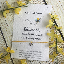 Load image into Gallery viewer, Nursery Teacher Wish Bracelet on Plantable Seed Card