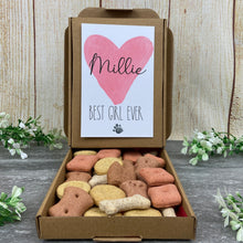 Load image into Gallery viewer, Personalised Little Dog Treat Box - A Valentine's Treat!